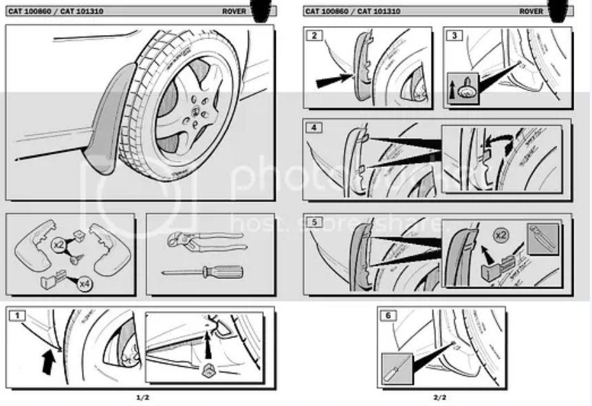 Rear mudflaps fitting instructions